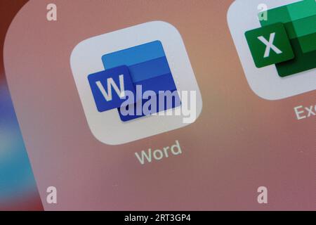 Ostersund, Sweden - Mars 19, 2023 Microsoft Word app icon. Microsoft Word is a word processor developed by Microsoft. Stock Photo