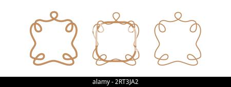 Set Nautical Rope Knots Line Design Stock Vector (Royalty Free) 1307890378