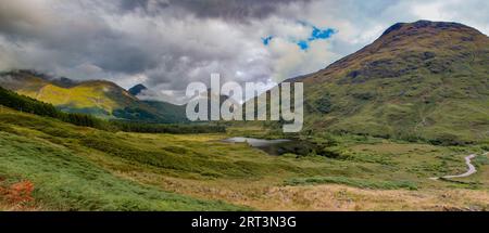 The isolated and eerie Glen Etive, Glencoe, filming location for James Bond Skyfall. Stock Photo