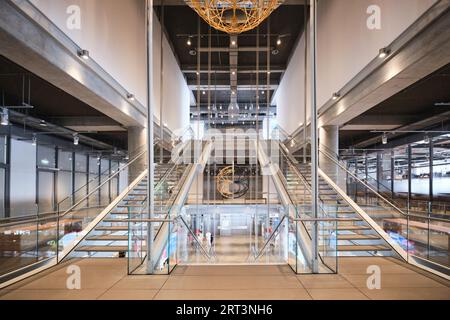 Istanbul, Turkey - September 10, 2023: Interior view and stairs of new Istanbul Modern Art Museum desgined by Renzo Piano Building Workshop Stock Photo