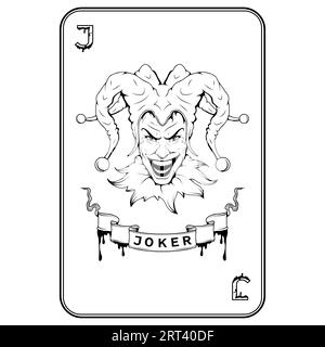 Joker playing card. Vector of Jolly Joker face Stock Vector