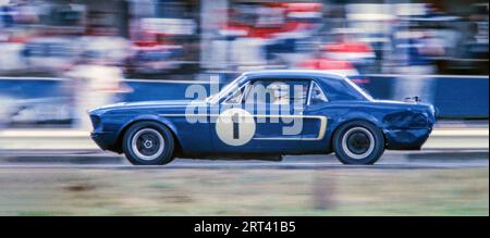 Jerry Titus driving a Shelby Racing Ford Mustang at the 1968 Watlins ...