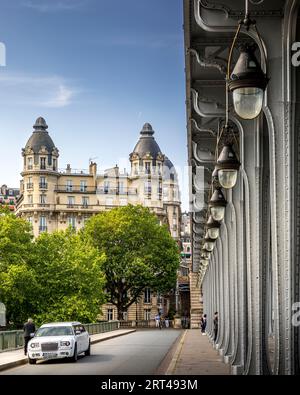 Paris, France - May 27, 2023: Haussmann buildings near Bir Hakeim bridge in Paris Stock Photo