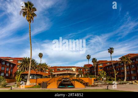 Beautiful resort in Puerto Nuevo a few kilometers from Rosarito in the Baja California of Mexico, this is a beautiful and ideal place for vacation und Stock Photo