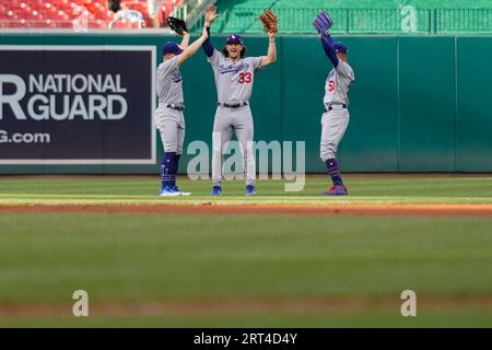 Los Angeles Dodgers center fielder James Outman (33) bats in the third  inning during a regular season game between the Milwaukee Brewers and Los  Angel Stock Photo - Alamy