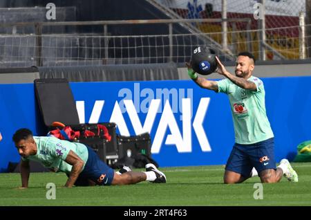 Lima -Peru, September 10, 2023, Brazilian football team player Neymar Jr, trains with other Brazil players, for the match against the Peru national team Credit: Andre Paes/Alamy Live News Stock Photo