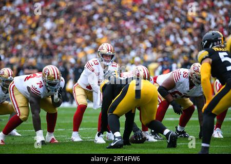 San Francisco 49ers center Jake Brendel (64) takes part in drills