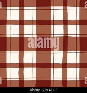 Festive Hand-Drawn Checked Vector Seamless Pattern Stock Vector