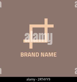 Logo of two angular lines in opposite directions. Stock Vector