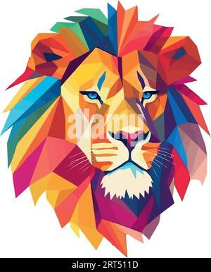 Majestic Lion Head, Vibrant Vector Illustration Stock Vector Image ...