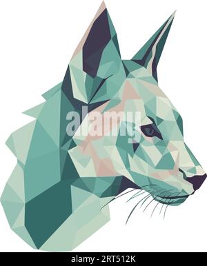 Geometric Wolf Portrait icon Stock Vector