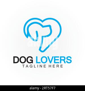Dog lovers logo design vector template Stock Vector