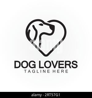 Dog lovers logo design vector template Stock Vector