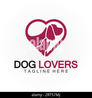 Dog lovers logo design vector template Stock Vector