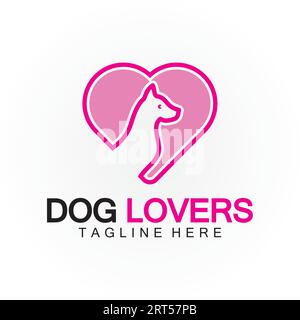 Dog lovers logo design vector template Stock Vector