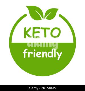 keto friendly diet healthy food label icon vector for graphic design, logo, website, social media, mobile app, UI illustration Stock Vector