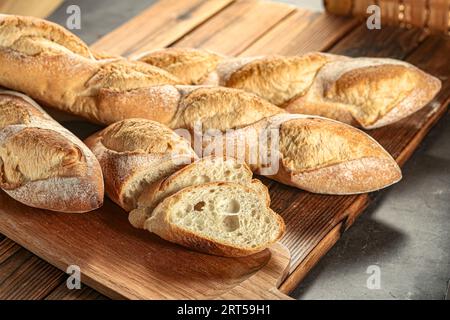 Vintage bread photo, original raw wheat bread, hi res photo Stock Photo