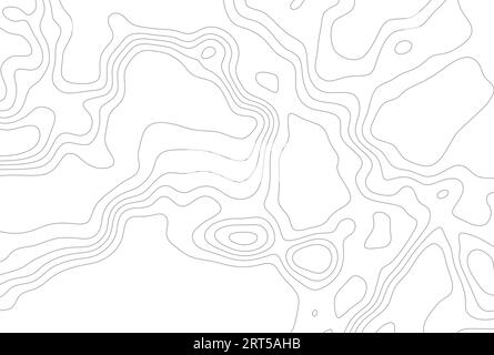 Grey outline topographic contour map abstract tech graphic design. Geometric background. Vector illustration Stock Vector