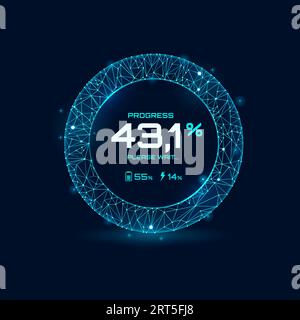 Round progress bar. Radial indicator interface element Stock Vector ...