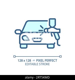 2D customizable thin linear blue car paint icon Stock Vector