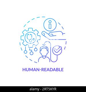 Blue linear gradient icon human-readable concept Stock Vector