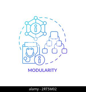 Blue linear gradient icon modularity concept Stock Vector