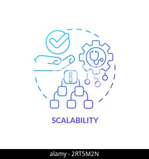 Blue linear gradient icon scalability concept Stock Vector