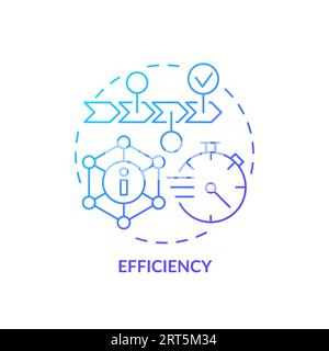 Blue linear gradient icon efficiency concept Stock Vector