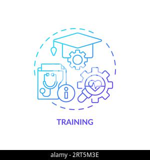 Blue linear gradient icon training concept Stock Vector