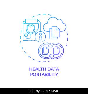 Blue linear gradient icon health data portability concept Stock Vector