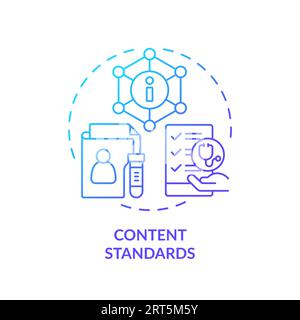 Blue linear gradient icon content standards concept Stock Vector