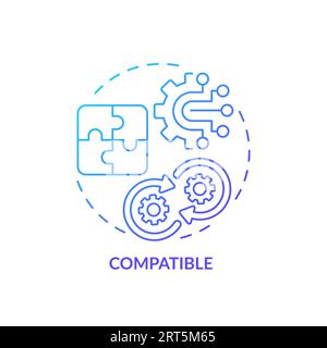 Blue linear gradient icon compatible concept Stock Vector