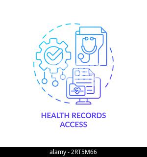 Blue linear gradient icon health records access concept Stock Vector