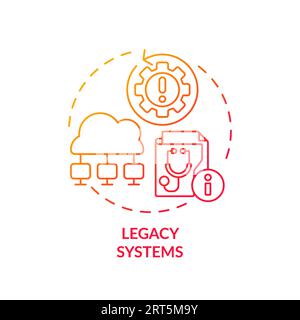 Red linear gradient icon legacy systems concept Stock Vector