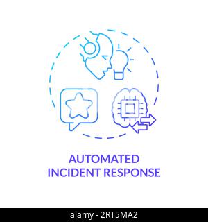 2D thin linear gradient automated incident response icon Stock Vector