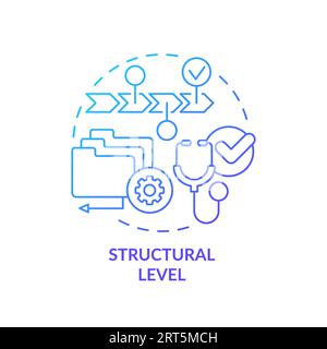 Blue linear gradient icon structural level concept Stock Vector