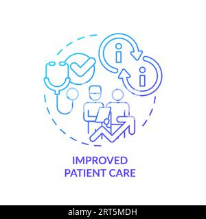 Blue linear gradient icon improved patient care concept Stock Vector