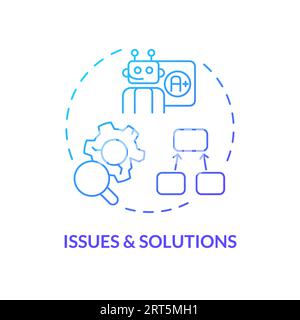 2D thin linear gradient issues and solutions icon Stock Vector