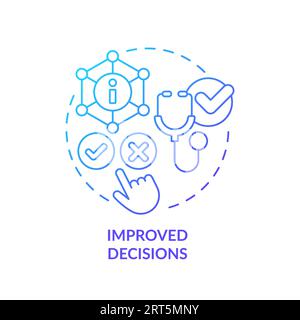 Blue linear gradient icon improved decisions concept Stock Vector