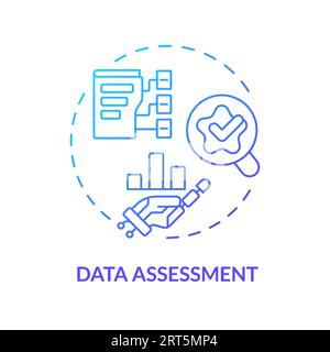 2D thin linear gradient data assessment icon Stock Vector
