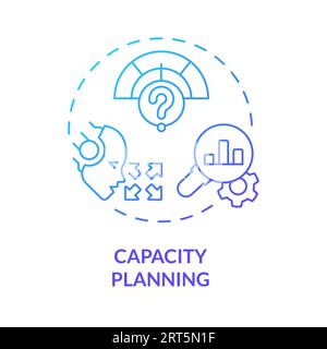 2D thin linear gradient capacity planning icon Stock Vector