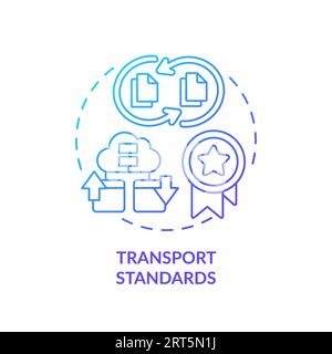 Blue linear gradient icon transport standards concept Stock Vector