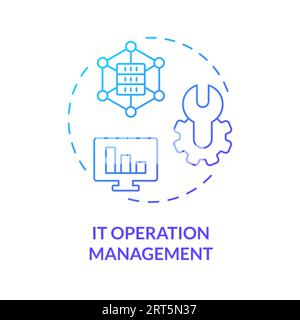 2D thin linear gradient IT operation management icon Stock Vector