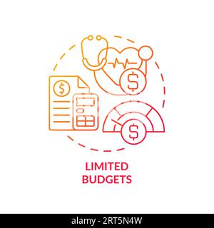 Red linear gradient icon limited budgets concept Stock Vector