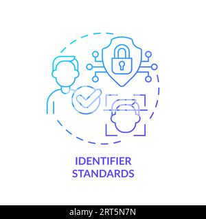 Blue linear gradient icon identifier standards concept Stock Vector