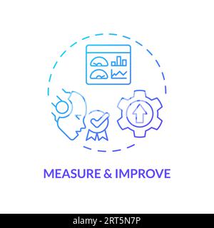 2D thin linear gradient measure and improve icon Stock Vector