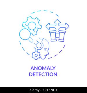 2D thin linear gradient anomaly detection icon Stock Vector