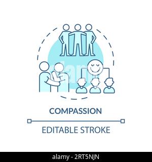 2D customizable thin line icon compassion concept Stock Vector