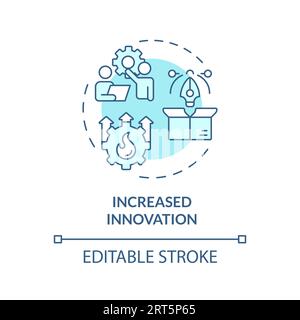 2D customizable thin line icon increased innovation concept Stock Vector