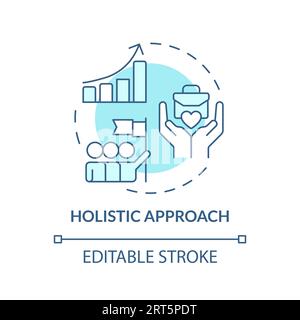 2D customizable thin line icon holistic approach concept Stock Vector